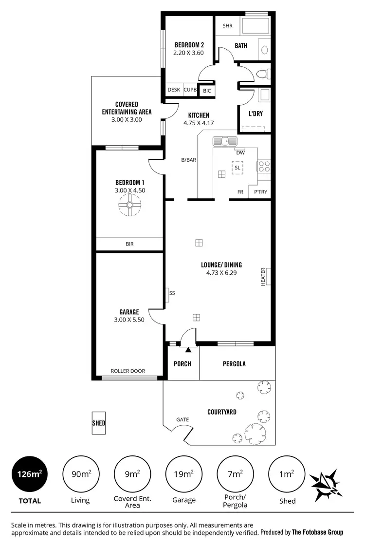 Floorplan of Homely unit listing, 1/110A Cross Road, Highgate SA 5063