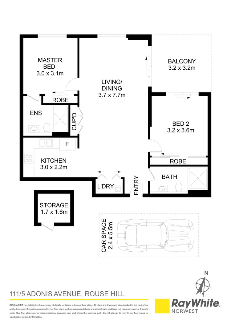 Floorplan of Homely apartment listing, 111/5 Adonis Avenue, Rouse Hill NSW 2155