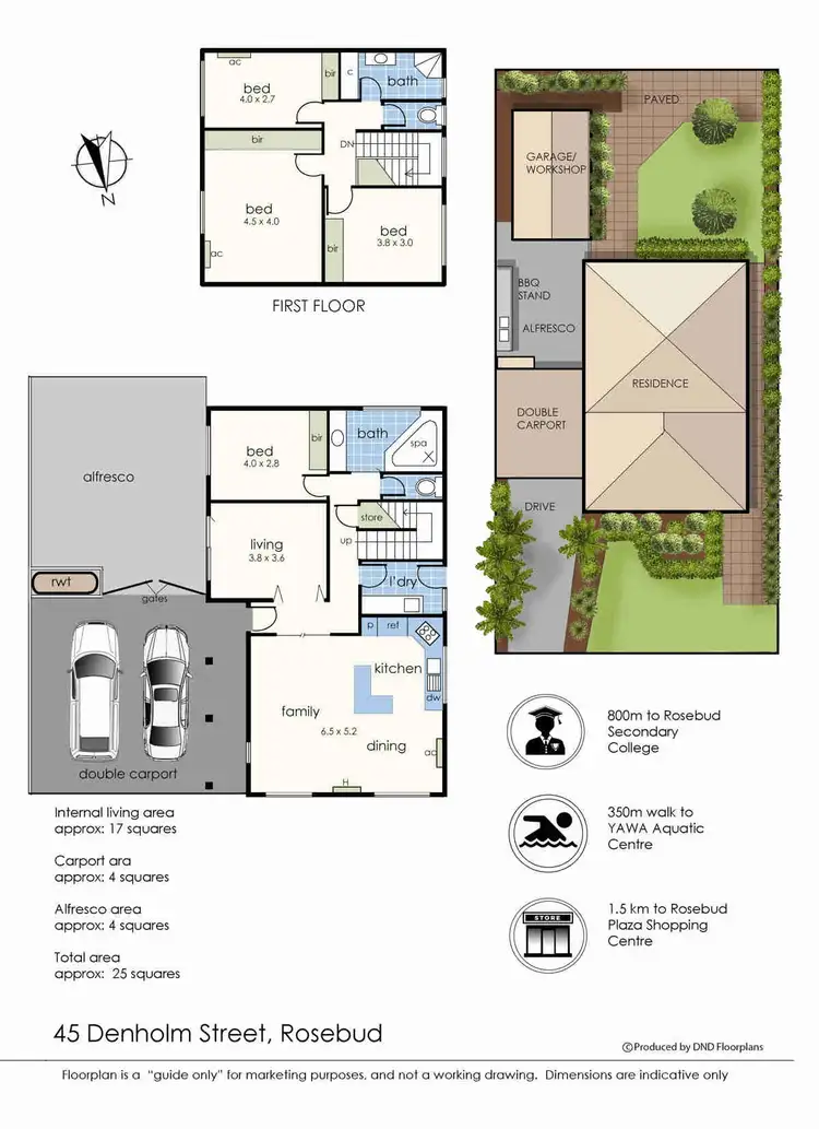 Floorplan of Homely house listing, 45 Denholm Street, Rosebud VIC 3939