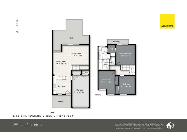 Floorplan of Homely townhouse listing, 3/16 Broadmere Street, Annerley QLD 4103