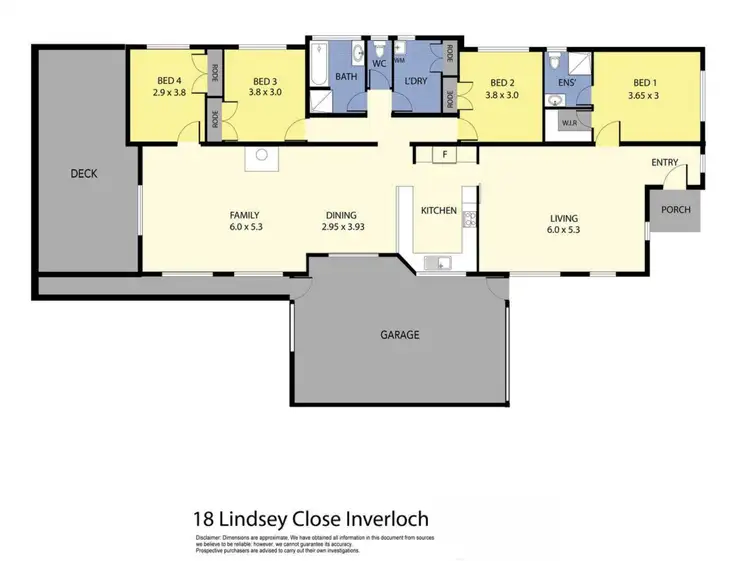 Floorplan of Homely house listing, 18 Lindsey Close, Inverloch VIC 3996