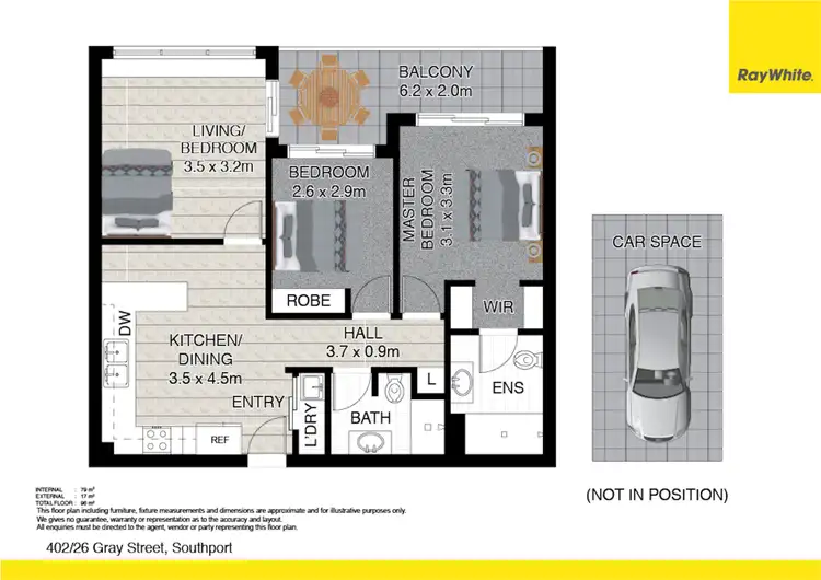 Floorplan of Homely apartment listing, 402/26 Gray Street, Southport QLD 4215