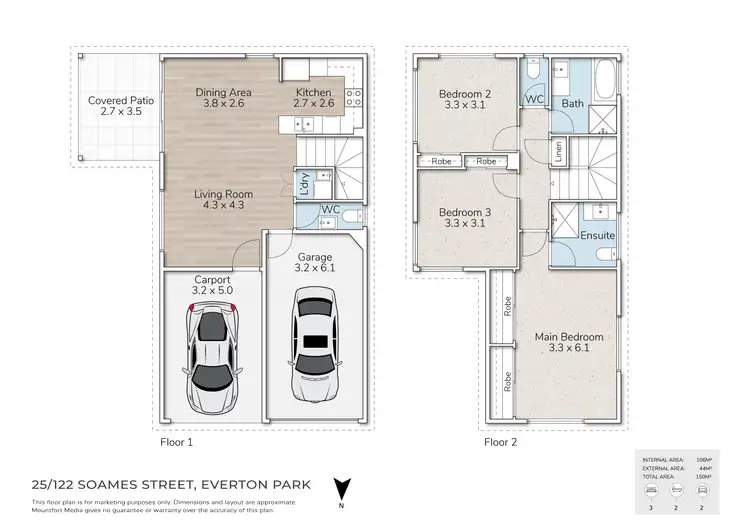 Floorplan of Homely townhouse listing, 25/122 Soames Street, Everton Park QLD 4053