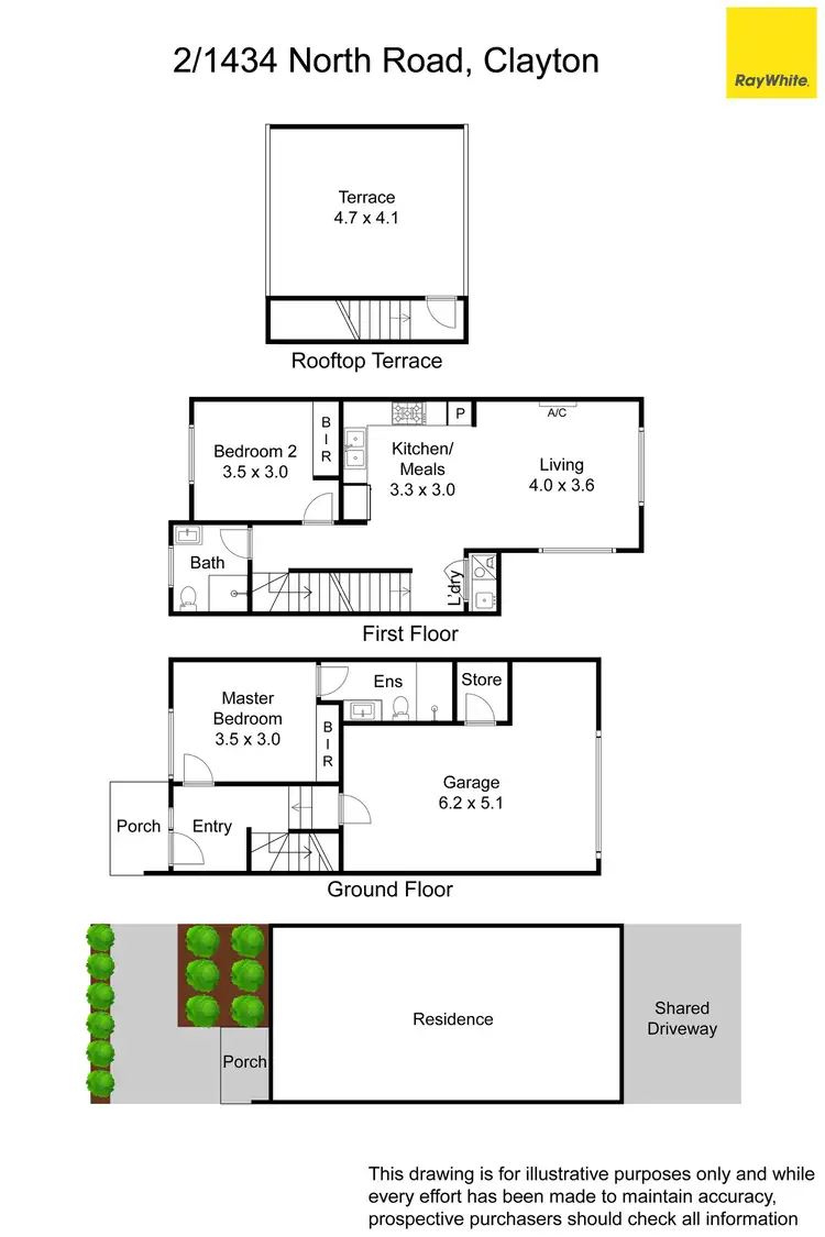 Floorplan of Homely townhouse listing, 2/1434 North Road, Clayton VIC 3168