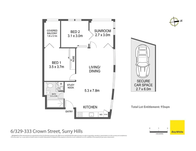Floorplan of Homely apartment listing, 6/329-333 Crown Street, Surry Hills NSW 2010