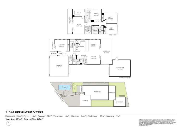 Floorplan of Homely house listing, 91A Segrave Street, Gwelup WA 6018