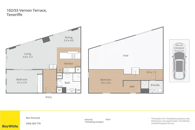 Floorplan of Homely apartment listing, 102/53 Vernon Terrace, Teneriffe QLD 4005