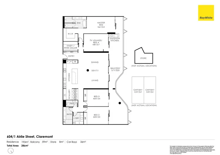 Floorplan of Homely apartment listing, 604/1 Airlie Street, Claremont WA 6010