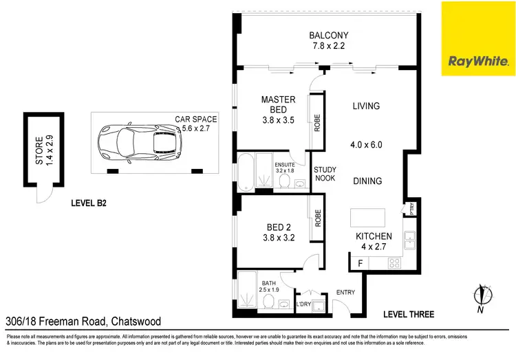 Floorplan of Homely unit listing, 306/18 Freeman Road, Chatswood NSW 2067