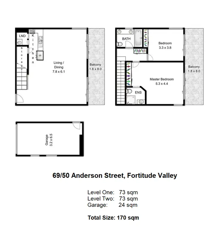 Floorplan of Homely apartment listing, 69/50 Anderson Street, Fortitude Valley QLD 4006