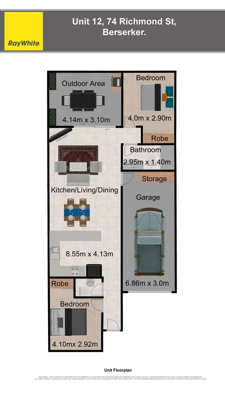 Floorplan of Homely unit listing, 12/74 Richmond Street, Berserker QLD 4701