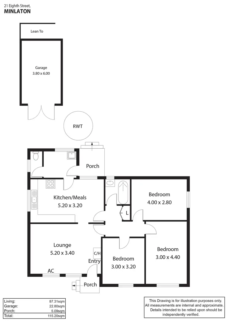 Floorplan of Homely house listing, 21 Eighth Street, Minlaton SA 5575