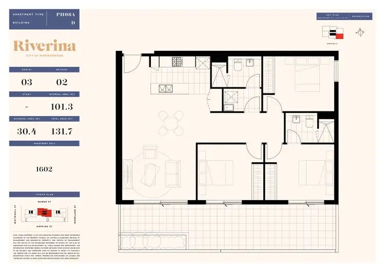 Floorplan of Homely apartment listing, 1602D/4 Tannery Walk, Footscray VIC 3011