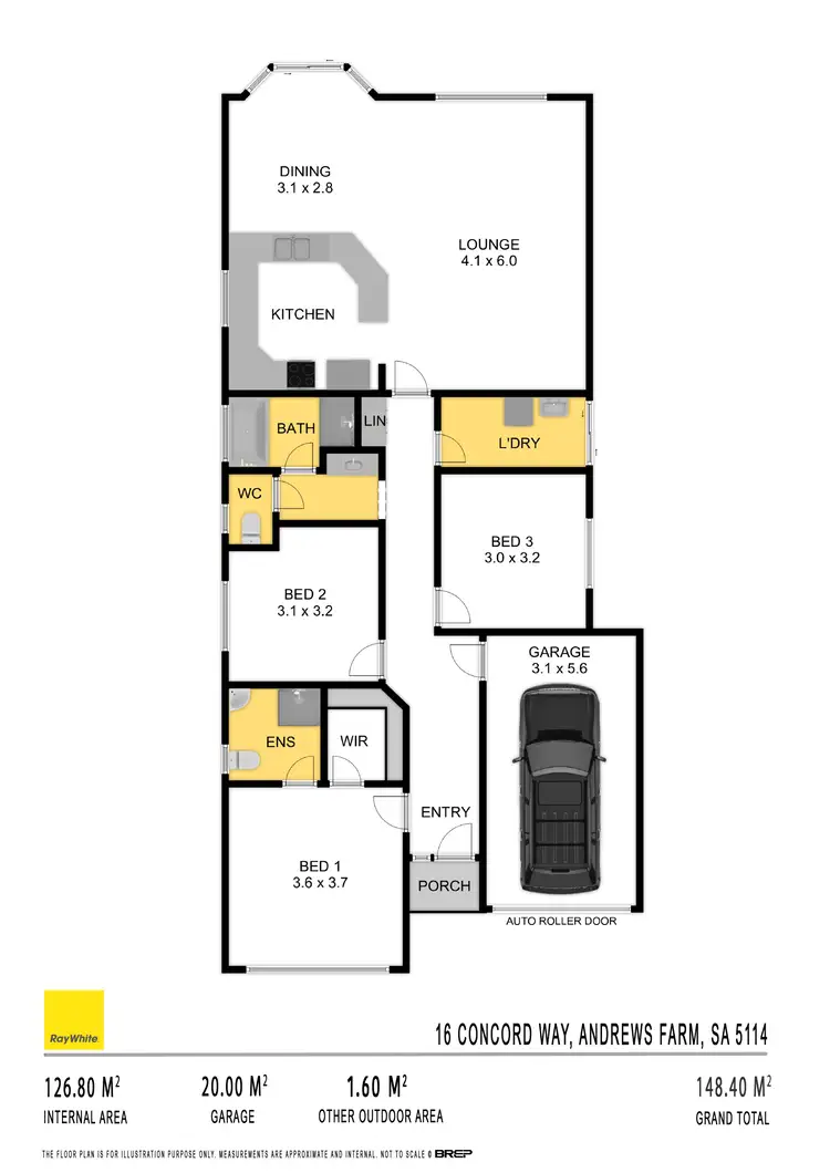 Floorplan of Homely house listing, 16 Concord Way, Andrews Farm SA 5114