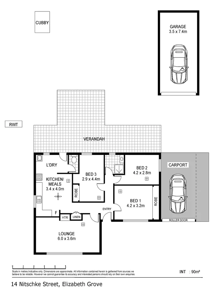 Floorplan of Homely house listing, 14 Nitschke Street, Elizabeth Grove SA 5112
