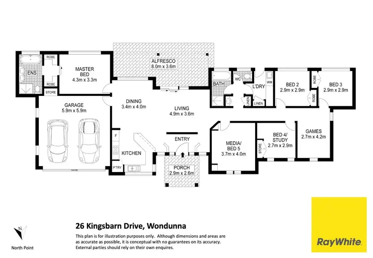 Floorplan of Homely house listing, 26 Kingsbarn Drive, Wondunna QLD 4655