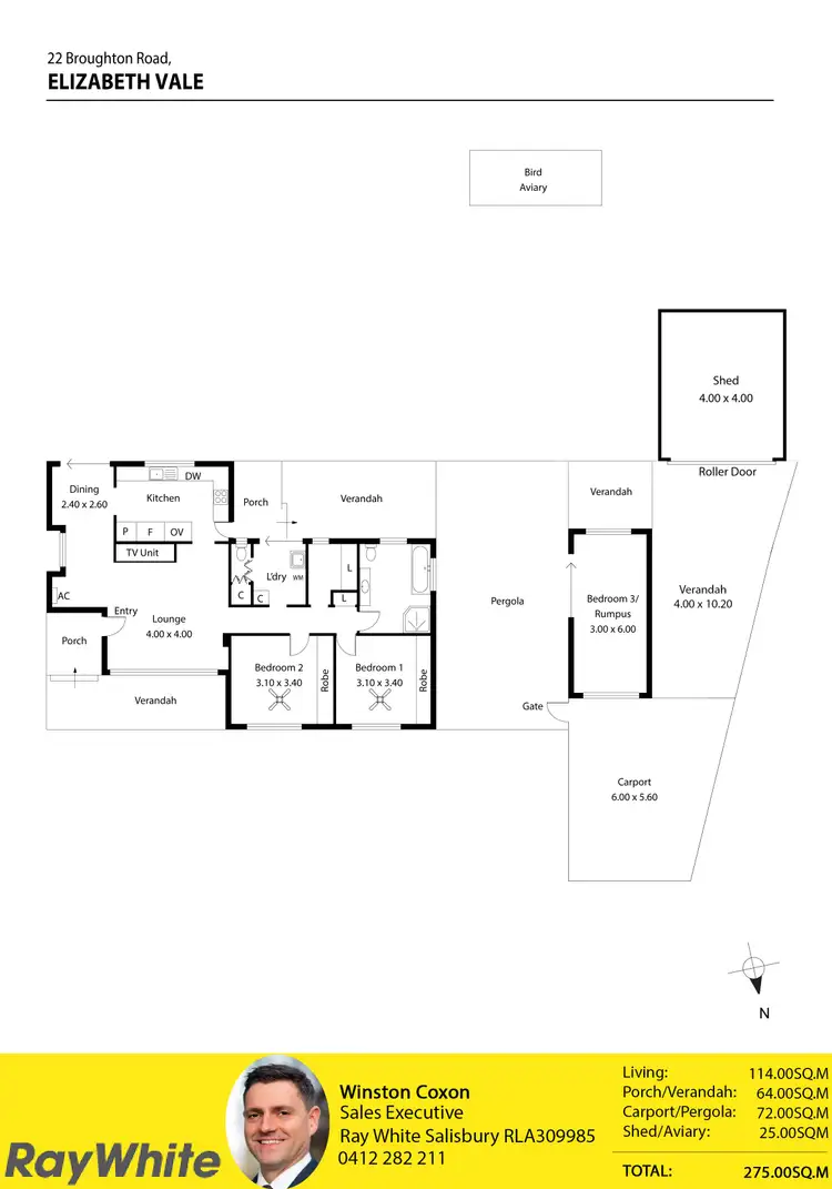 Floorplan of Homely house listing, 22 Broughton Road, Elizabeth Vale SA 5112