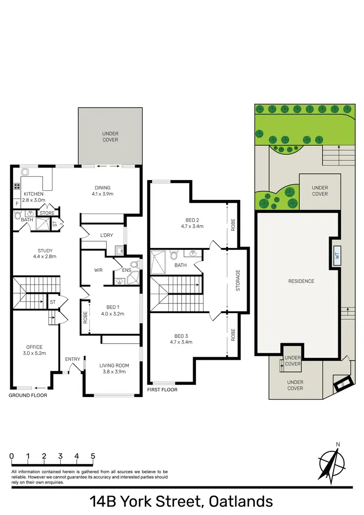 Floorplan of Homely semi-detached listing, 14B York Street, Oatlands NSW 2117