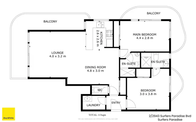 Floorplan of Homely apartment listing, 2/2943 Surfers Paradise Boulevard, Surfers Paradise QLD 4217