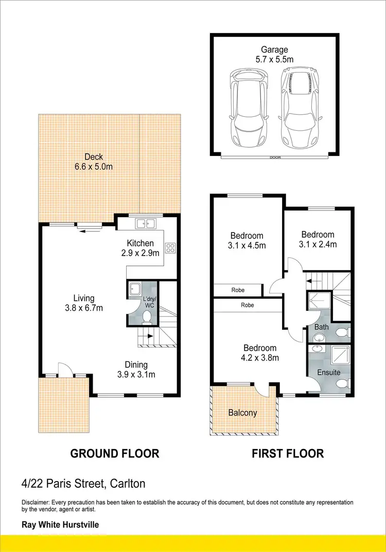 Floorplan of Homely townhouse listing, 4/22 Paris Street, Carlton NSW 2218