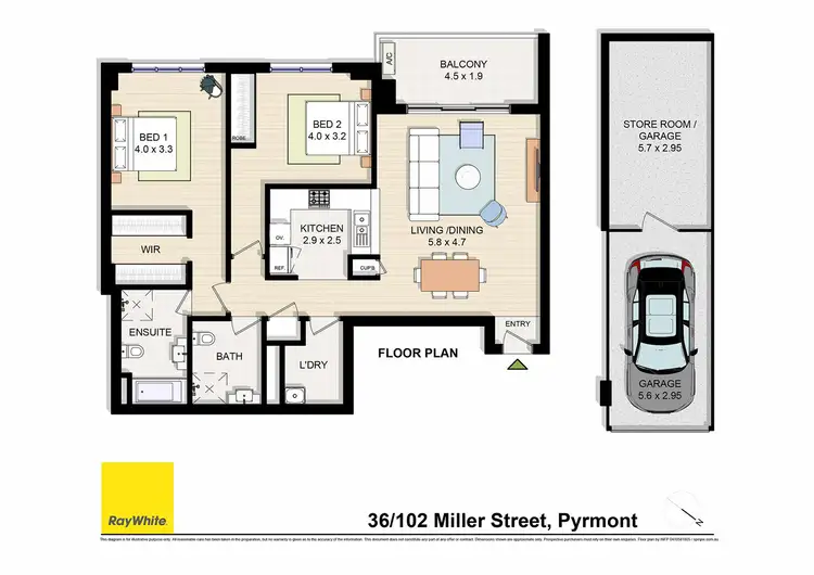 Floorplan of Homely apartment listing, 36/102 Miller Street, Pyrmont NSW 2009
