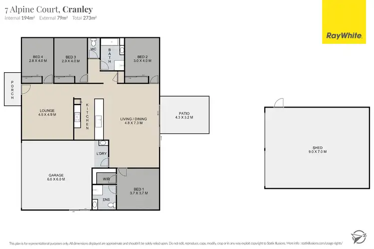 Floorplan of Homely house listing, 7 Alpine Court, Cranley QLD 4350