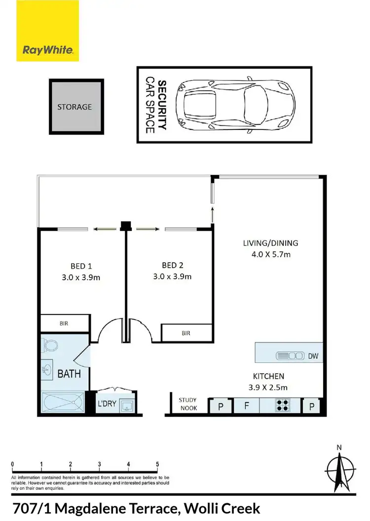 Floorplan of Homely apartment listing, 707/1 Magdalene Terrace, Wolli Creek NSW 2205