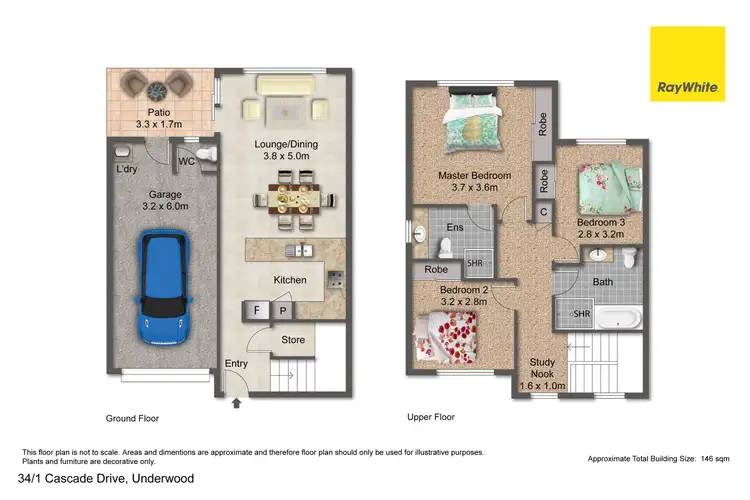 Floorplan of Homely townhouse listing, 34/1 Cascade Drive, Underwood QLD 4119