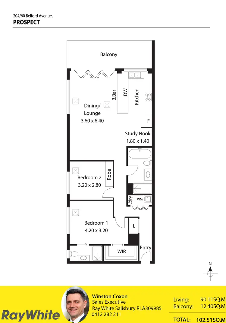 Floorplan of Homely apartment listing, 204/60 Belford Avenue, Prospect SA 5082