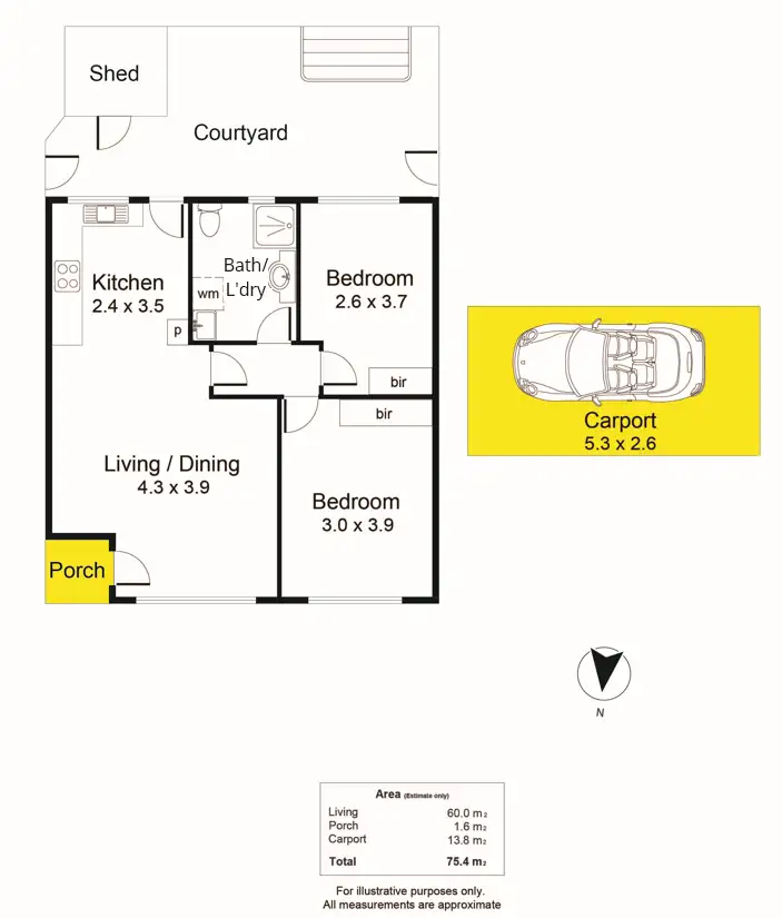 Floorplan of Homely unit listing, 2/6 Adelaide Terrace, Edwardstown SA 5039