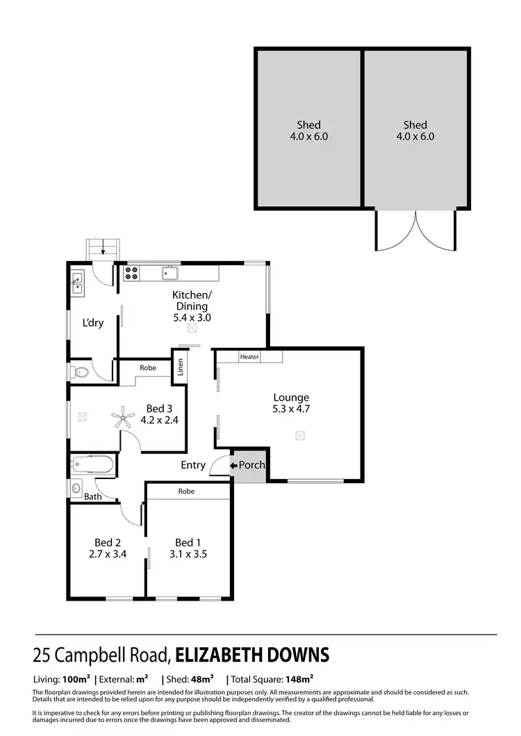 Floorplan of Homely house listing, 25 Campbell Road, Elizabeth Downs SA 5113