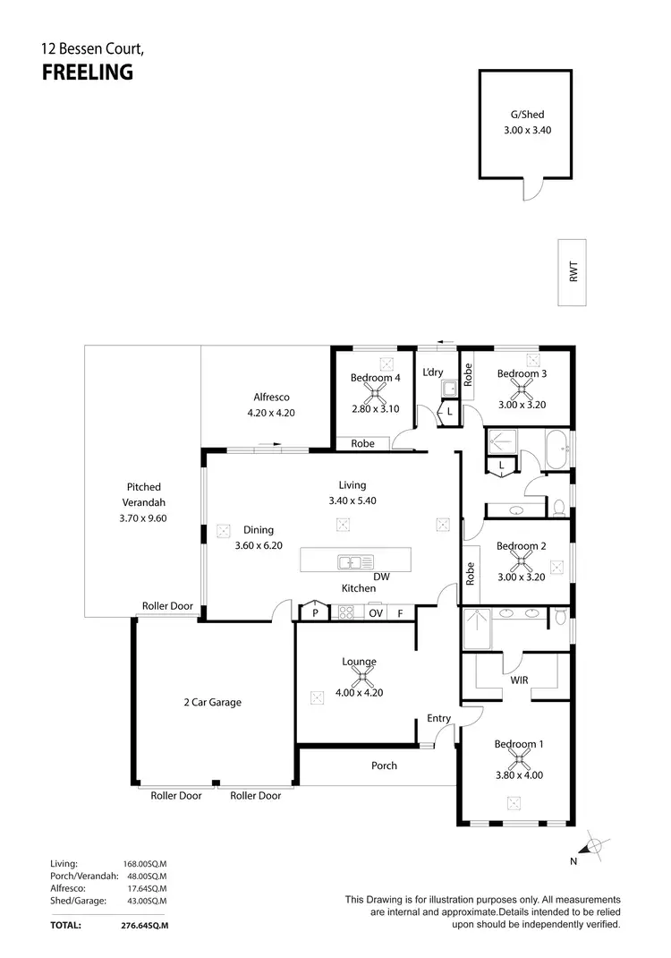 Floorplan of Homely house listing, 12 Bessen Court, Freeling SA 5372