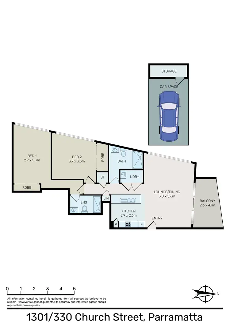 Floorplan of Homely apartment listing, 1301/330 Church Street, Parramatta NSW 2150