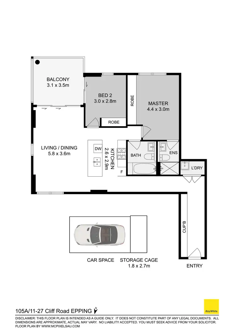 Floorplan of Homely apartment listing, 105A/11-27 Cliff Road, Epping NSW 2121