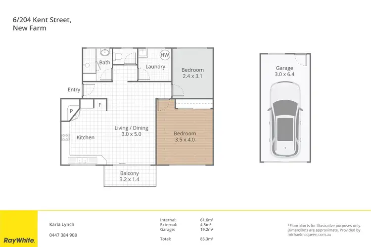 Floorplan of Homely apartment listing, 6/204 Kent Street, New Farm QLD 4005