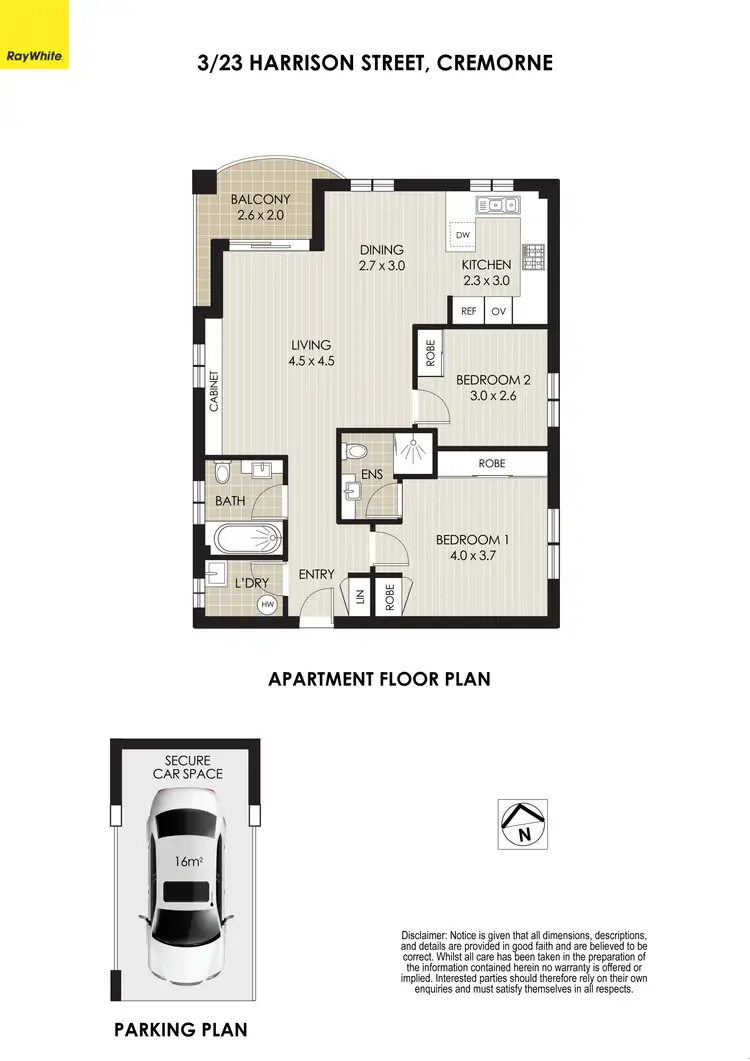 Floorplan of Homely apartment listing, 3/23 Harrison Street, Cremorne NSW 2090