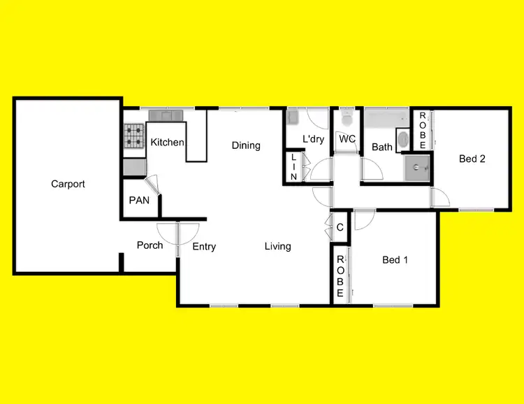 Floorplan of Homely unit listing, 1/818 Fourteenth Street, Mildura VIC 3500