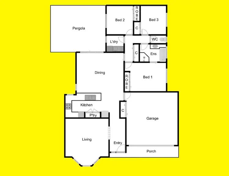 Floorplan of Homely townhouse listing, 1/128 Riverside Avenue, Mildura VIC 3500