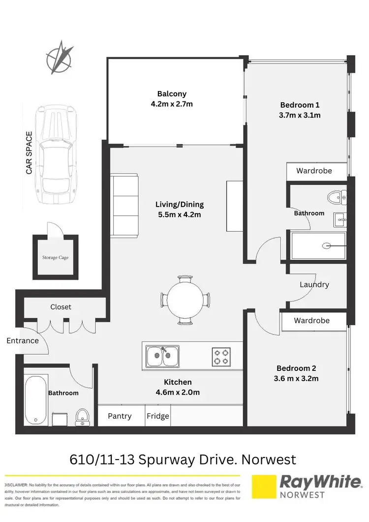 Floorplan of Homely apartment listing, 610/11 Spurway Drive, Norwest NSW 2153