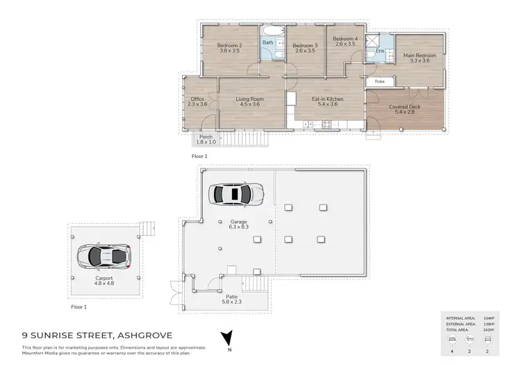 Floorplan of Homely house listing, 9 Sunrise Street, Ashgrove QLD 4060