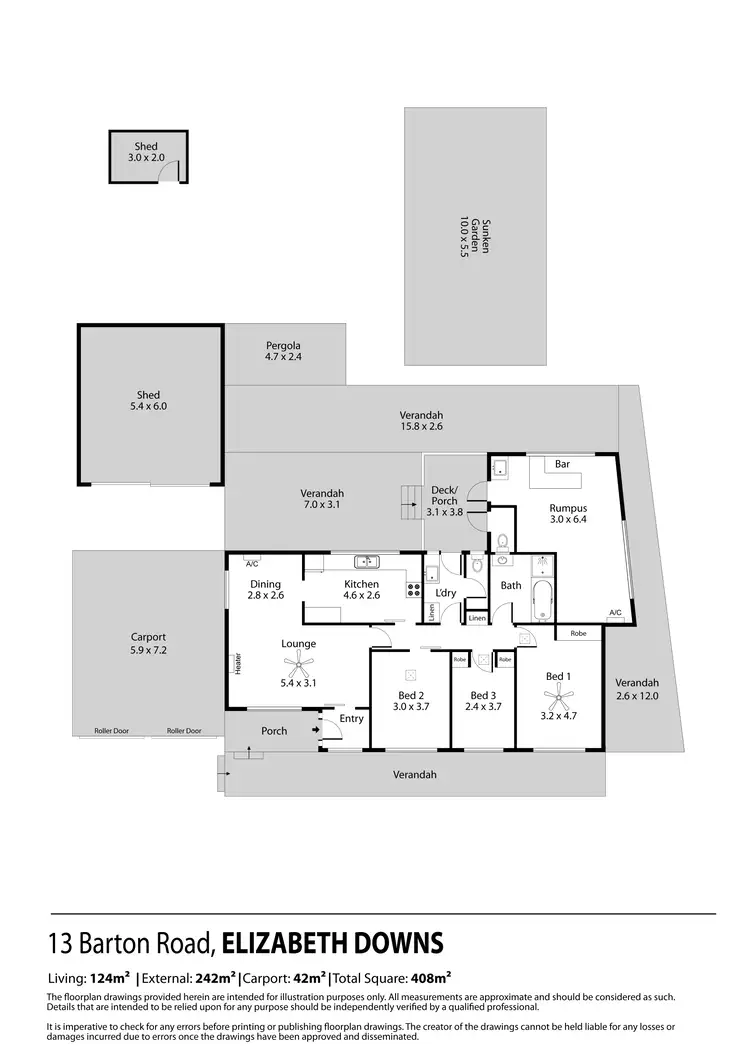 Floorplan of Homely house listing, 13 Barton Road, Elizabeth Downs SA 5113