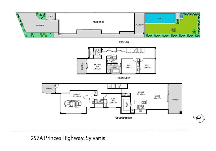 Floorplan of Homely semi-detached listing, 257A Princes Highway, Sylvania NSW 2224