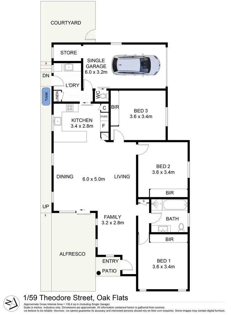 Floorplan of Homely villa listing, 1/59 Theodore Street, Oak Flats NSW 2529