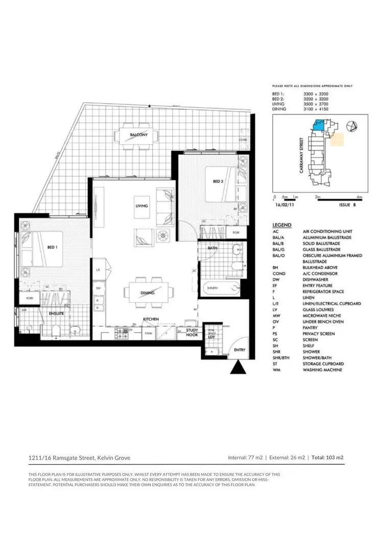 Floorplan of Homely apartment listing, 1211/16 Ramsgate Street, Kelvin Grove QLD 4059