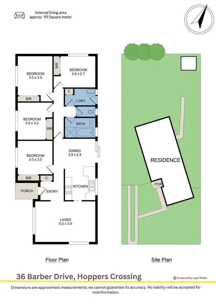 Floorplan of Homely house listing, 36 Barber Drive, Hoppers Crossing VIC 3029