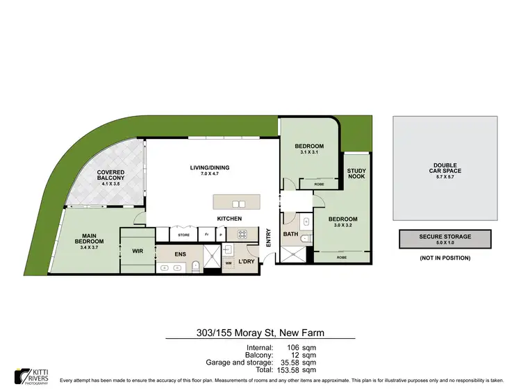 Floorplan of Homely apartment listing, 303/155 Moray Street, New Farm QLD 4005