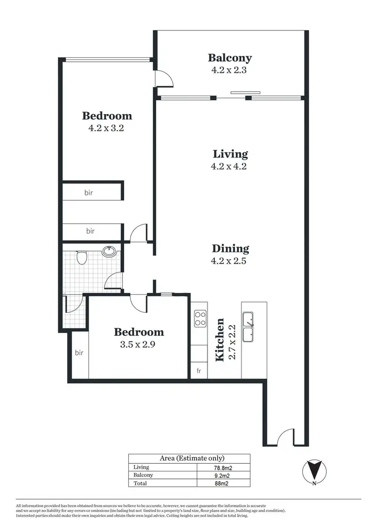 Floorplan of Homely apartment listing, 305/211 Grenfell Street, Adelaide SA 5000
