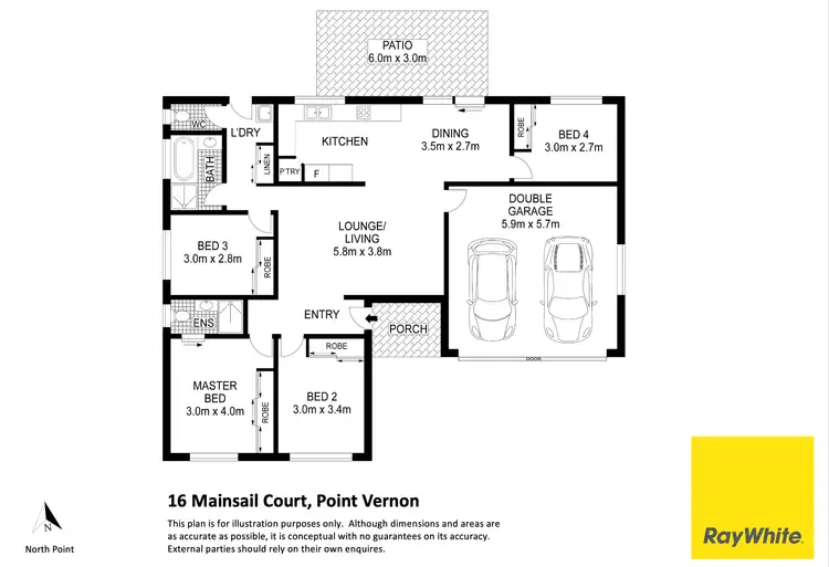 Floorplan of Homely house listing, 16 Mainsail Court, Point Vernon QLD 4655