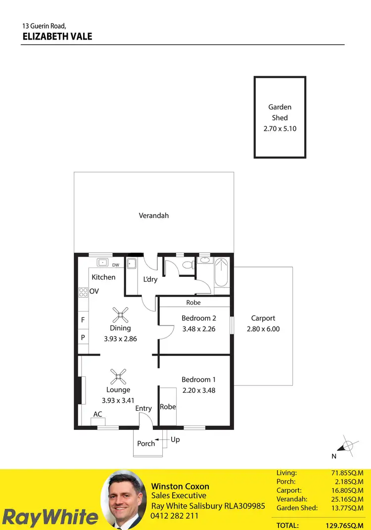 Floorplan of Homely house listing, 13 Guerin Road, Elizabeth Vale SA 5112