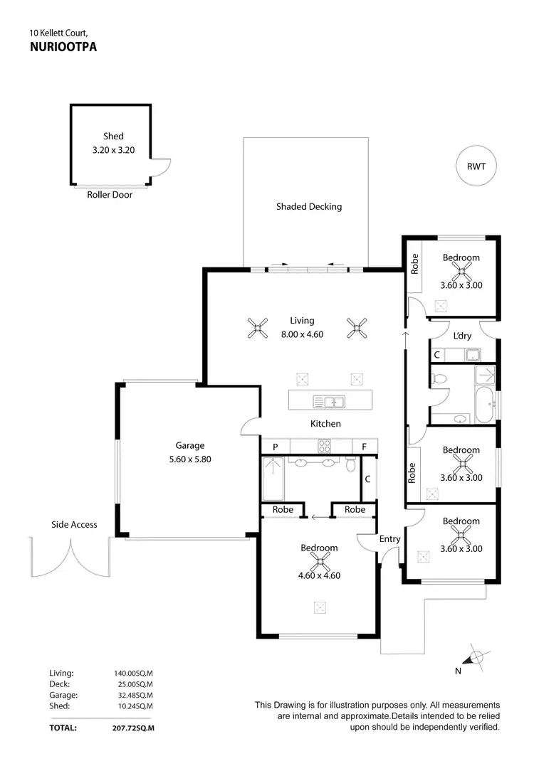 Floorplan of Homely house listing, 10 Kellett Court, Nuriootpa SA 5355